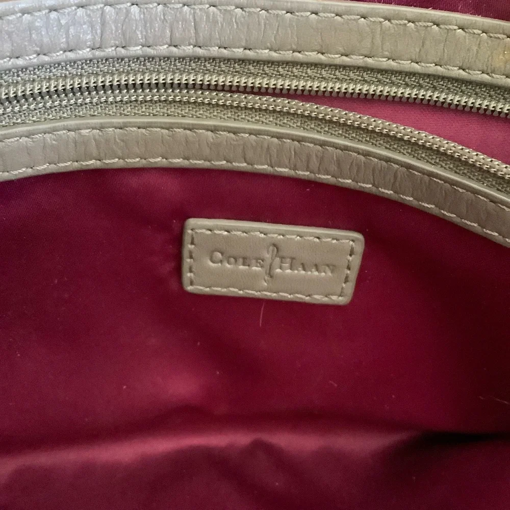 Cole Haan Brown Woven Vegan Patent Leather Clutch